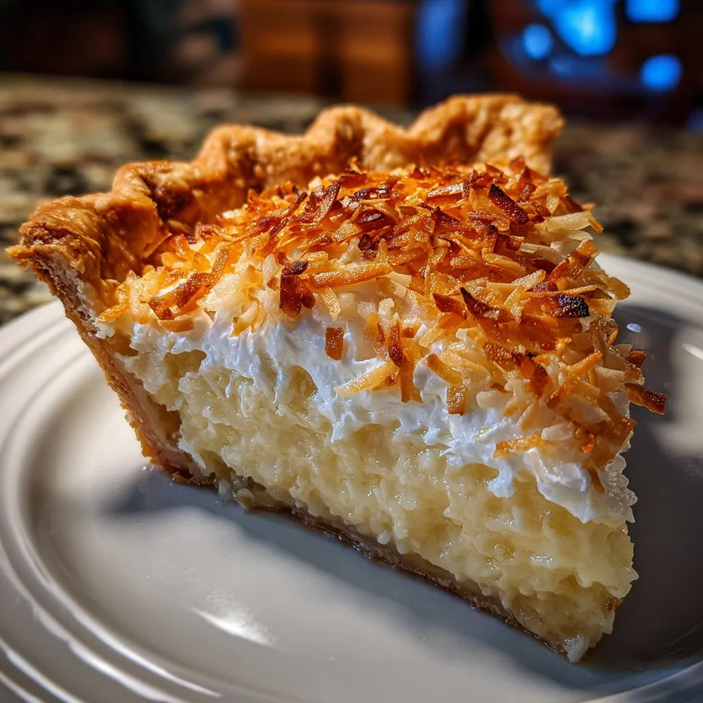 Grandma's Classic Homemade Coconut Cream Pie with Toasted Meringue Topping - tertiary view